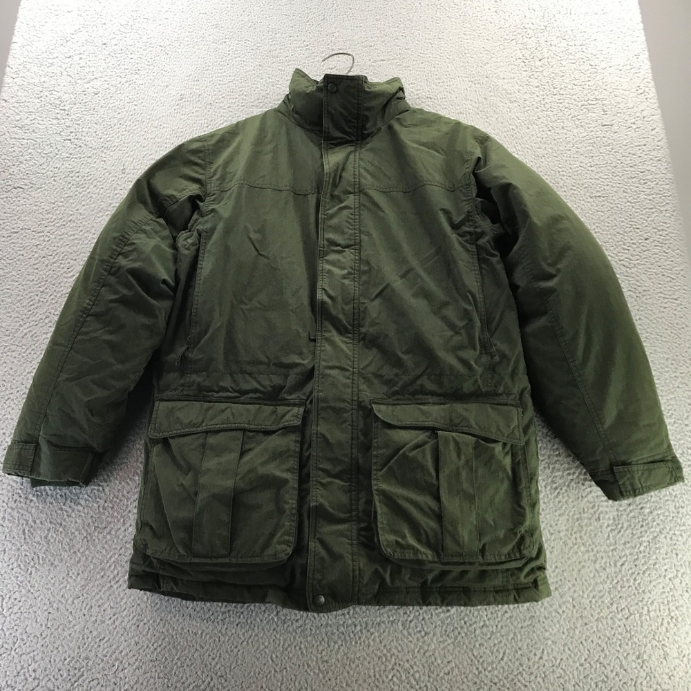 LL Bean Coat Mens Medium Green Goose Down Insulated GoreTex Parka Jacket Heavy
